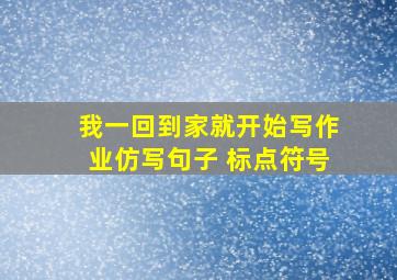 我一回到家就开始写作业仿写句子 标点符号